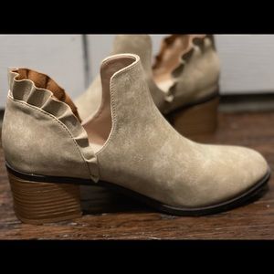 Beige ankle boots